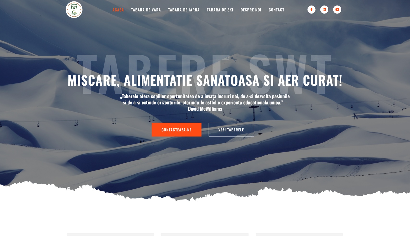 Creare site de prezentare Tabere SWT