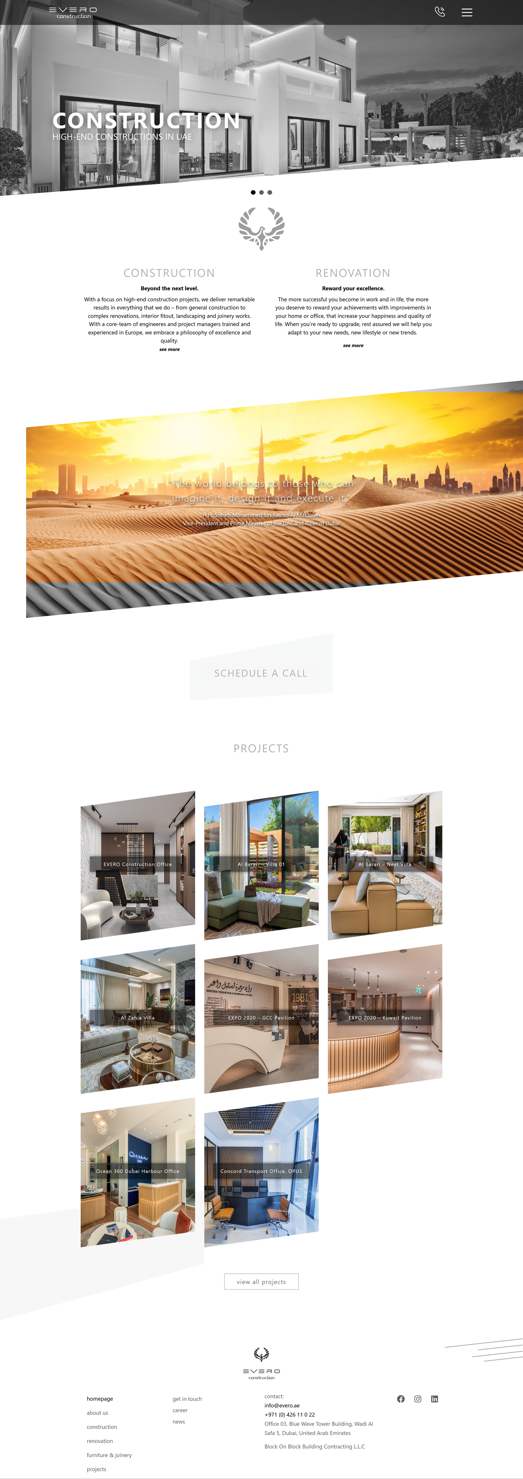 Creare site prezentare EVERO Construction